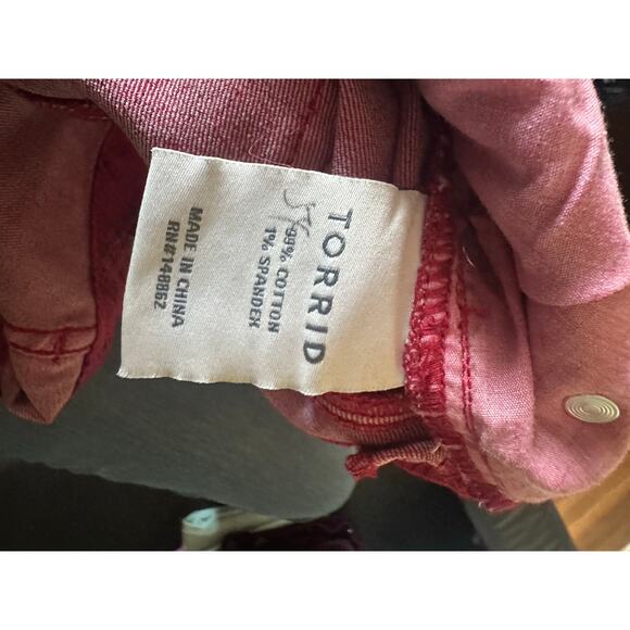 Torrid Plaid Print Red Wash Jeggings - Picture 9 of 9